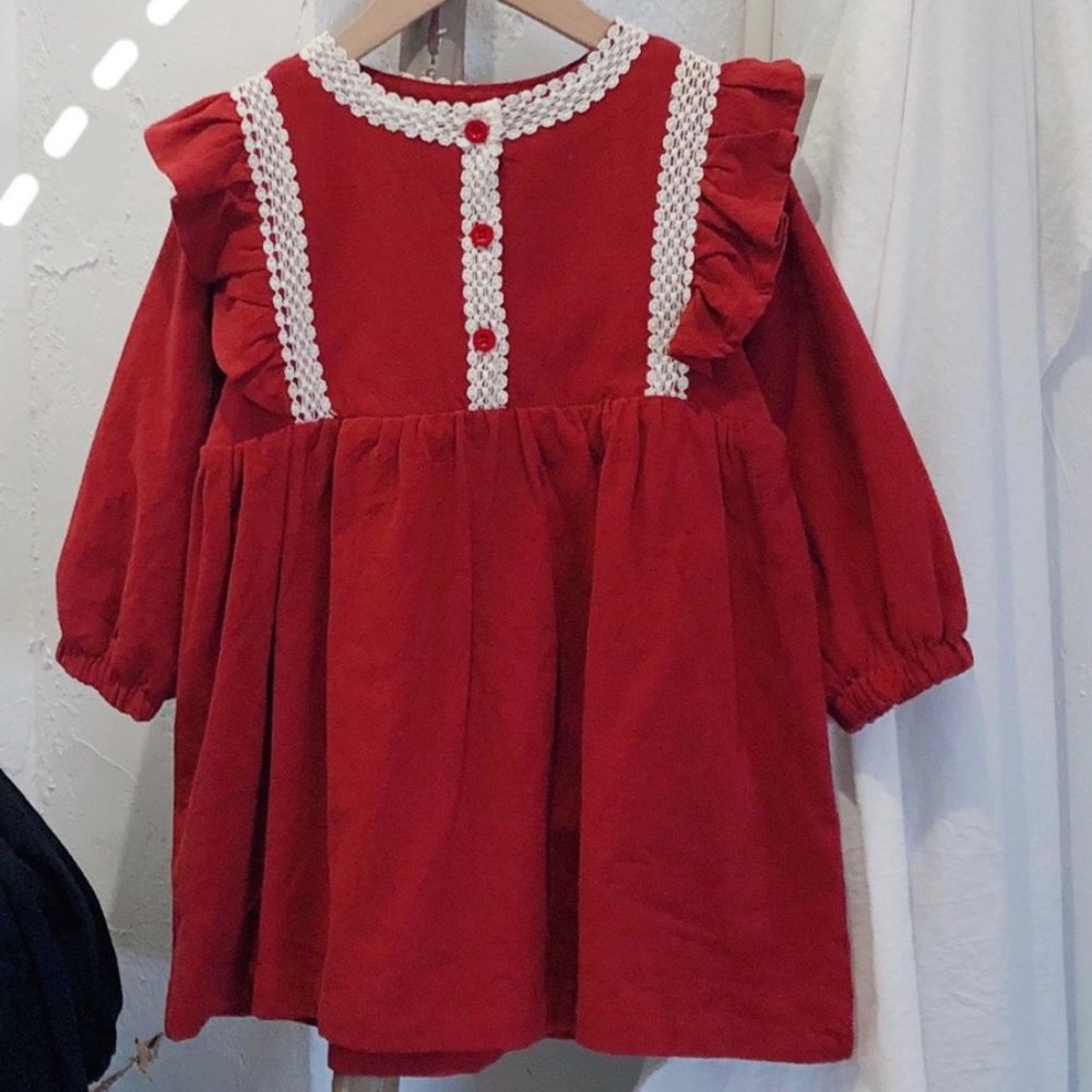 Fleece/Cotton Hemline Dress for Girls